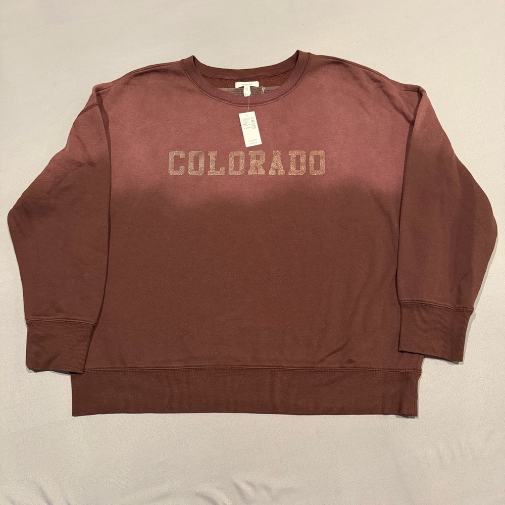 Maurice Women’s Colorado Vintage Ombré Pullover SZ XL Color Maroon/Burgandy NWT